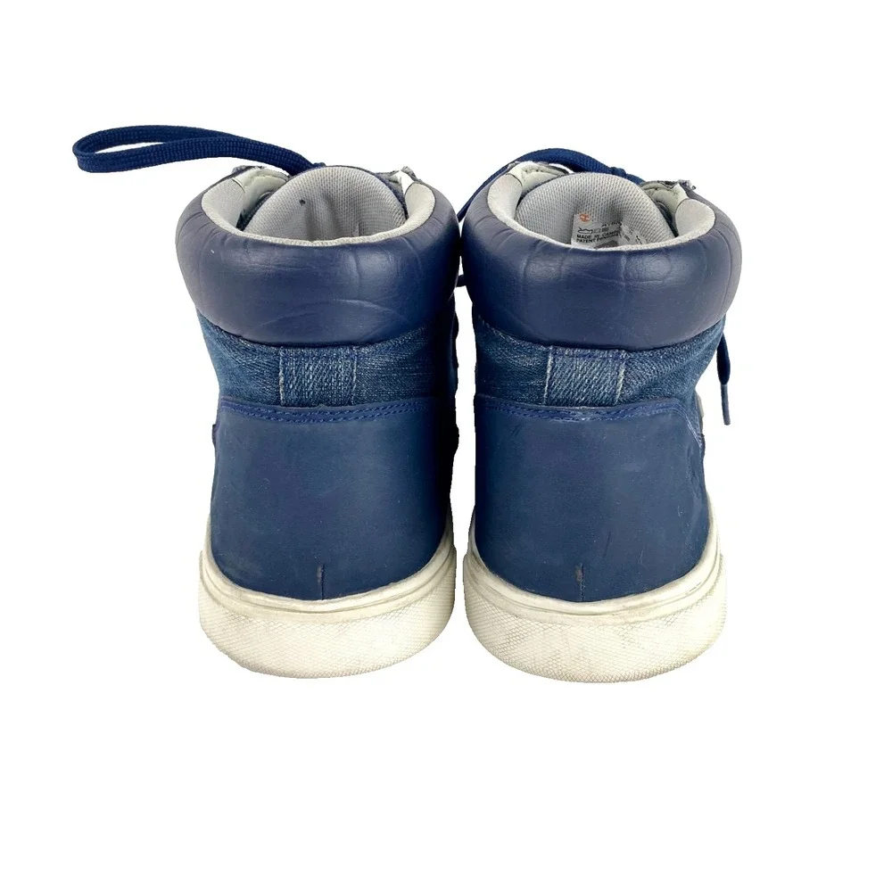 Timberland Hi Top Sneakers Mens 13 Blue Nubuck Leather and Denim 47 Tennis Shoes